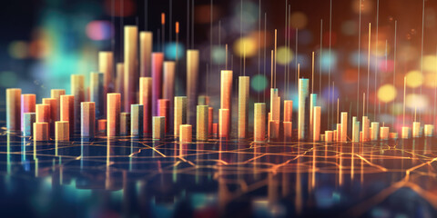 Economic 3D charts. Generative AI