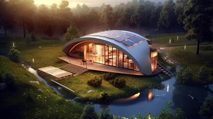 Sustainable Eco-House - Generating Energy for a Greener Future. Postprocessing Generative AI.