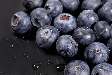 Ripe blueberry macro background closeup