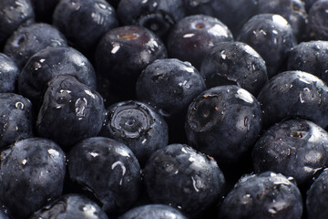 Fresh ripe blueberry background, texture, selective focus