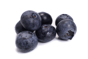 Ripe blueberry isolated on white, healthy food, diet concept