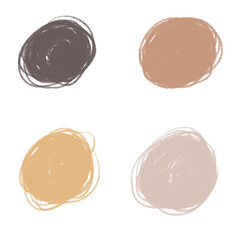 Color pencil round strokes set. Pactel colors circles. Kids hand drawn element. Grunge element for paper design.