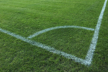 Fototapeta premium Football field stadium lawn marking