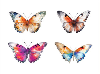 Watercolor Butterfly Collection: Beautiful hand-painted butterfly vectors in vibrant watercolor. Perfect for adding natural beauty to your designs. Ideal for wallpapers, stationery, and more. Elevate 