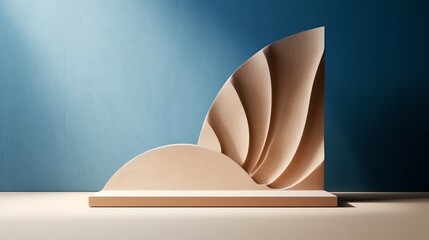 Podium Backdrop for E-commerce, Product Photography Beauty Cosmetic Fashion Wood Marble Leaves
