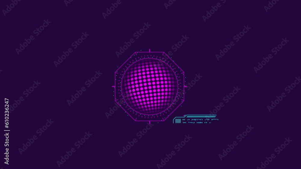 Poster element with a dotted sphere for creating interfaces.