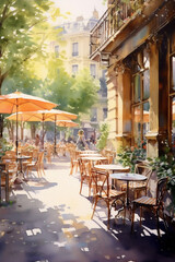 Obraz na płótnie Canvas Abstract Illustration of Paris Sightseeing sites