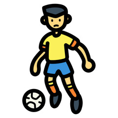 football player filled outline icon style