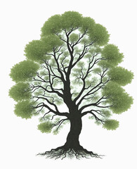 Isolated tree with plain background,vector image.