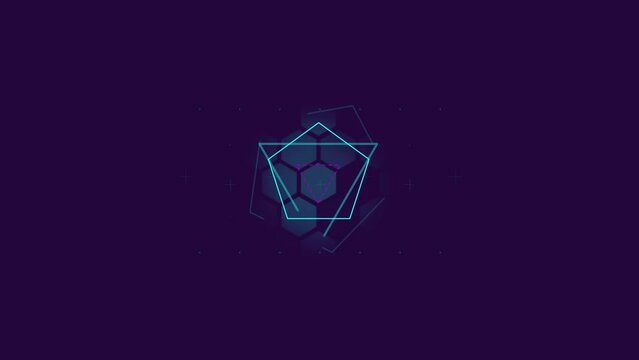 Sci-fi interface detail animated with a turn in 3D.