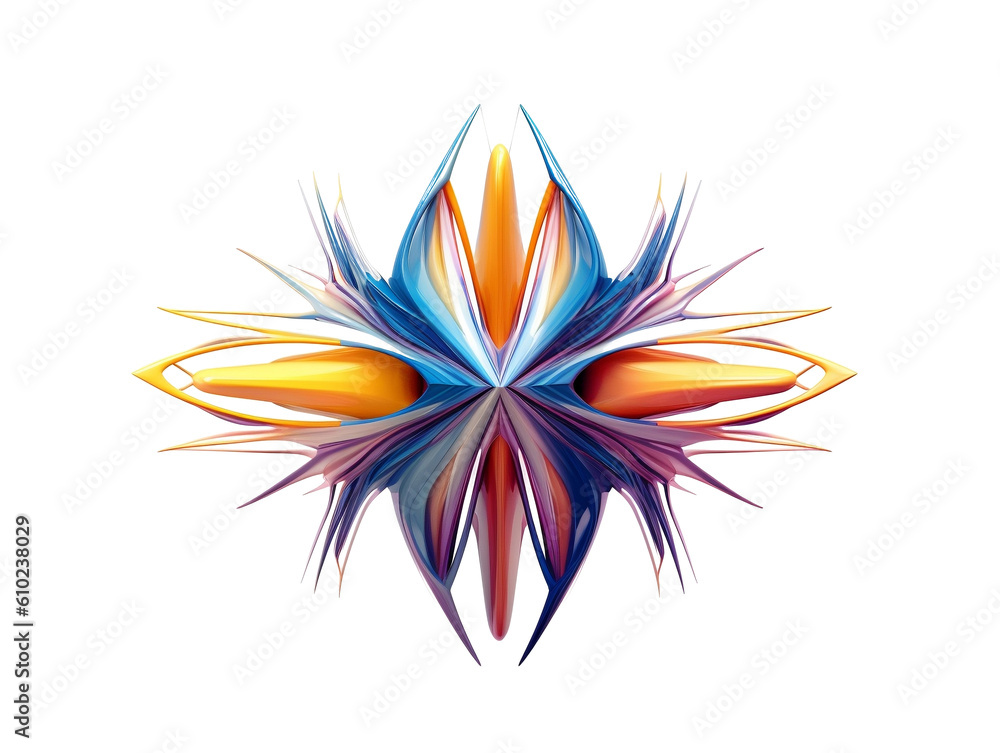 Poster futuristic abstract colorful shape, 3d render. generative ai