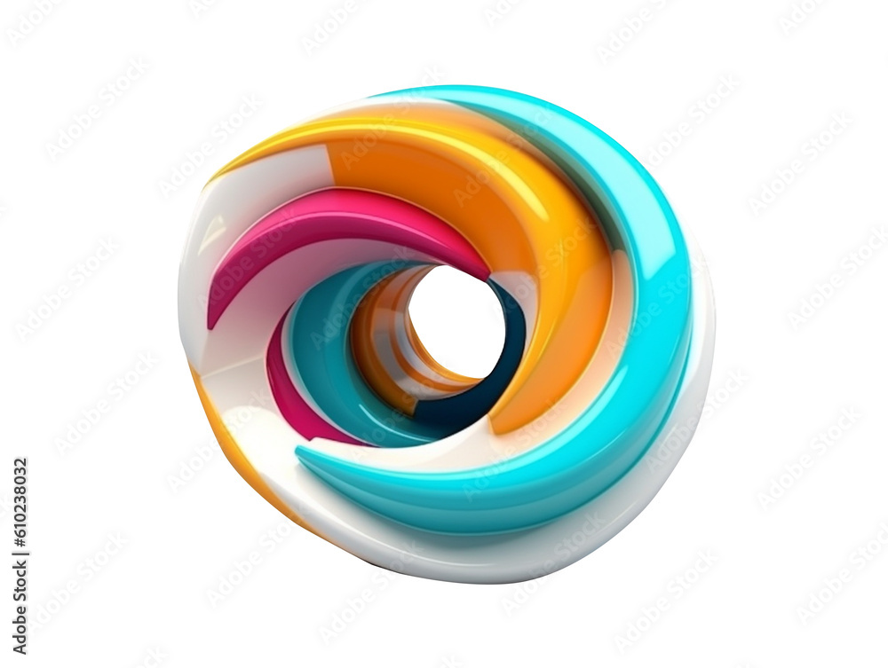 Poster abstract futuristic colorful shape, 3d render. generative ai
