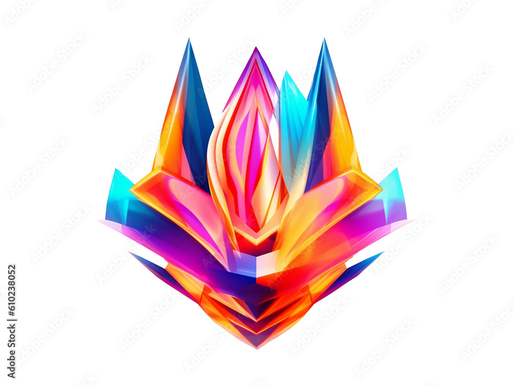 Poster futuristic abstract colorful shape, 3d render. generative ai