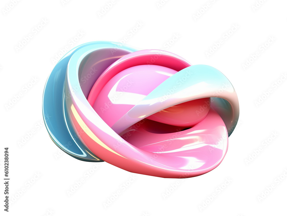 Poster abstract futuristic colorful shape, 3d render. generative ai