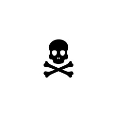 Skull and bones icon isolated on white background 