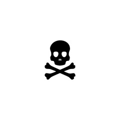 Skull and bones icon isolated on white background 