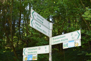 Bike Road Sign to Several Vilalges