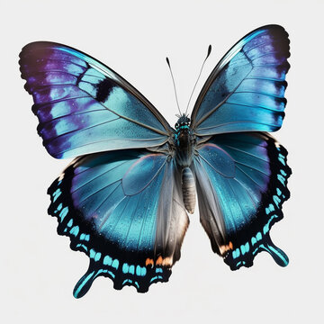 Beautiful blue butterfly with color transitions Generative AI
