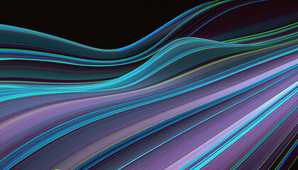 Dynamic Effect Curves of Beam line Stream Stripes Flowing Network Field on Dark Background for Advertising, Branding design, Tech Design, Business design, futuristic, data flow, Cloud, data transfer. 