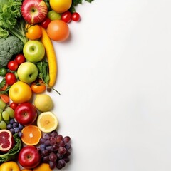 Naklejka na ściany i meble Healthy Food Fruits and Vegetables. Generative AI