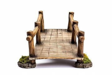 Fototapeta premium wooden bridge isolated on white background. Generative AI