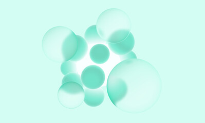 Abstract 3d glassmorphism background design with geometric spheres. Wallpaper, background for business presentations.