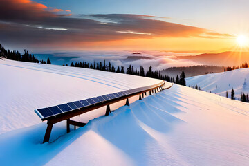 sunset in the mountains