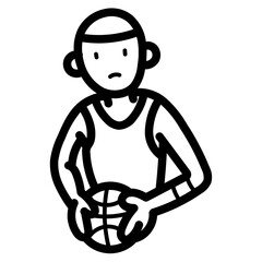 basketball player line icon style