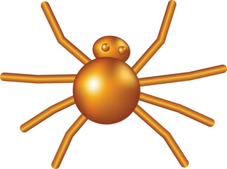 Gold vector realistic spider