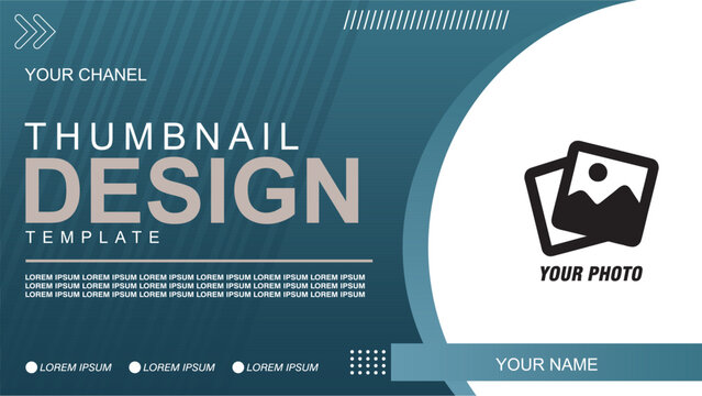 Fully editable video thumbnail design to open video tutorials. Thumbnails are suitable for business and webinars. with simple colors