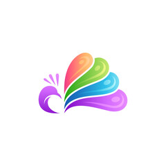 Obraz premium Peacock logo design in multiple color