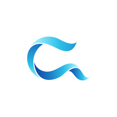Wave initial letter C logo concept