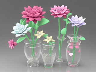 Obraz premium 3D Flowers Realistic, Ai Genarated tools use Flowers Illustrations