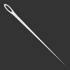 Sewing Needle isolated on dark background. Vector illustration