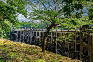 Ruins of Middleside Barracks, on Corregidor Island in the Philippines