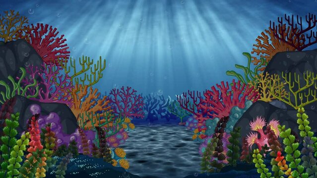 Colorful Coral Animation Loop Scene Background Footage