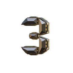 Metalic Sci-fi 3D Alphabet or PNG Letters