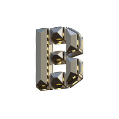 Metalic Sci-fi 3D Alphabet or PNG Letters