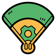 baseball field filled outline icon style