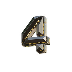 Obraz premium Metalic Sci-fi 3D Alphabet or PNG Letters