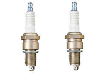 set of spark plugs top view