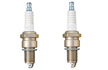 set of spark plugs top view