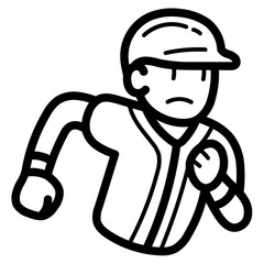 baseball player line icon style