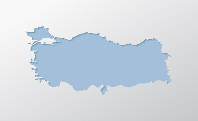 Vector map Turkey, abstract inner shadow