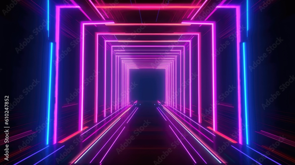 Wall mural Neon Glow Pathway