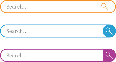 Search bar vector icons collection on isolated background