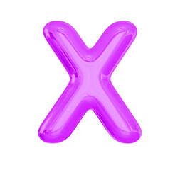 Letter X Purple Balloons 