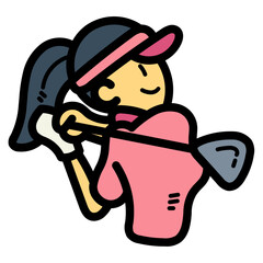 golfer filled outline icon style