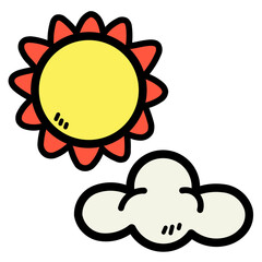 sunshine filled outline icon style