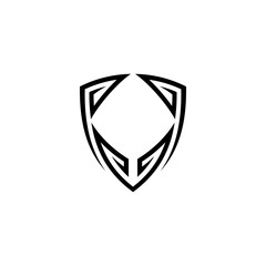 Shield luxury logo template in black color
